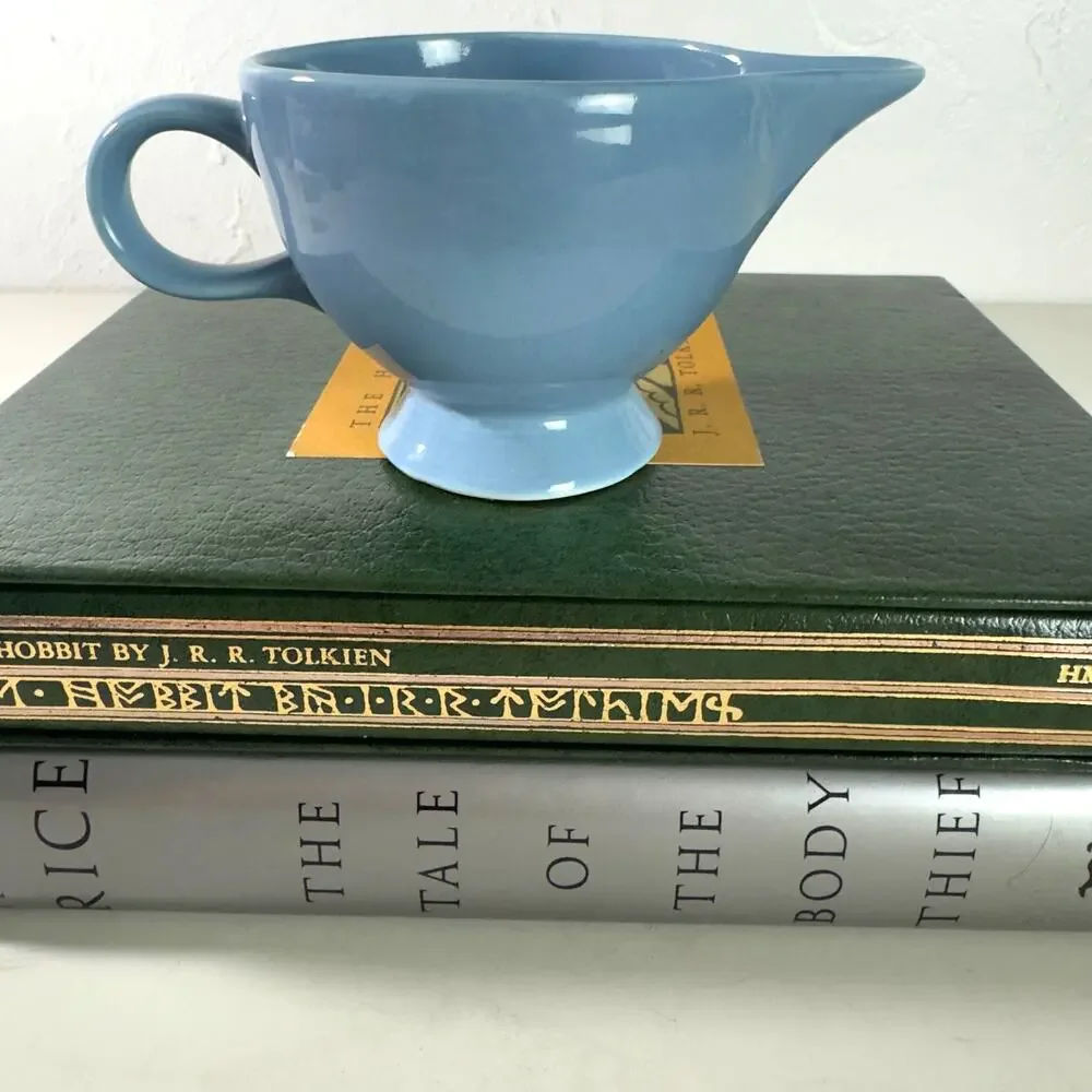 Vintage Homer Laughlin Genuine Fiesta Blue Creamer Dish‎ PLEASE READ